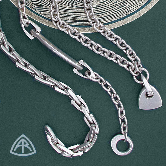 Annika Rutlin silver chain and linked bracelets