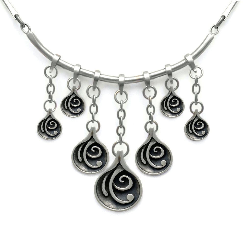 MN54 Monsoon Seven Drop Reversible Three Part Torc Necklace - Annika Rutlin