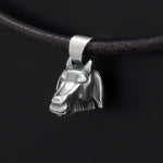Annika Rutlin Capricorn goat head pendant on leather necklace