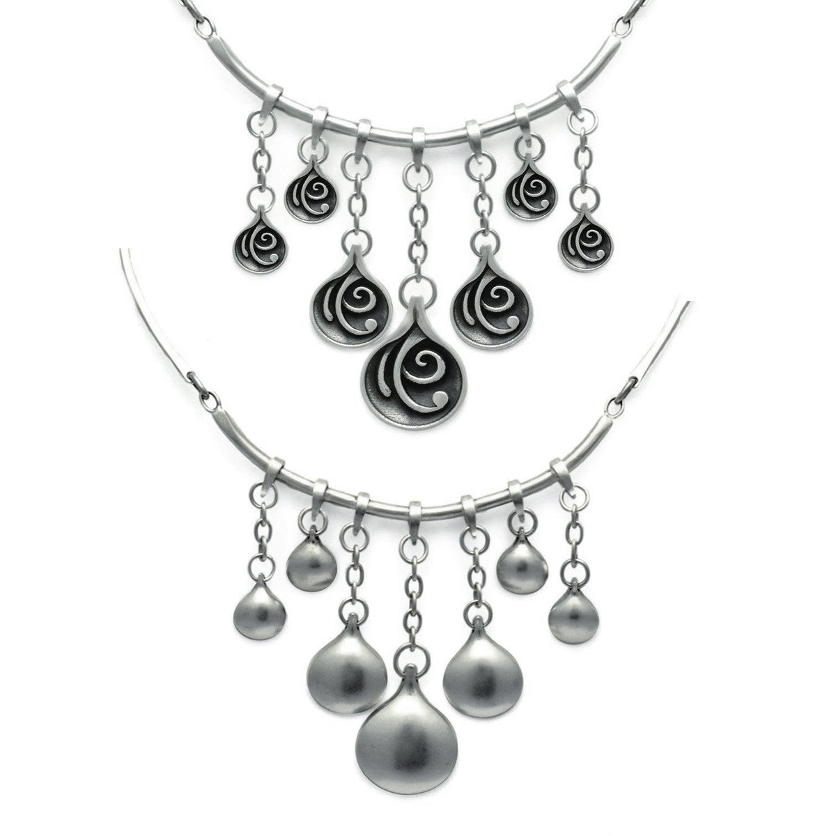 MN54 Monsoon Seven Drop Reversible Three Part Torc Necklace - Annika Rutlin