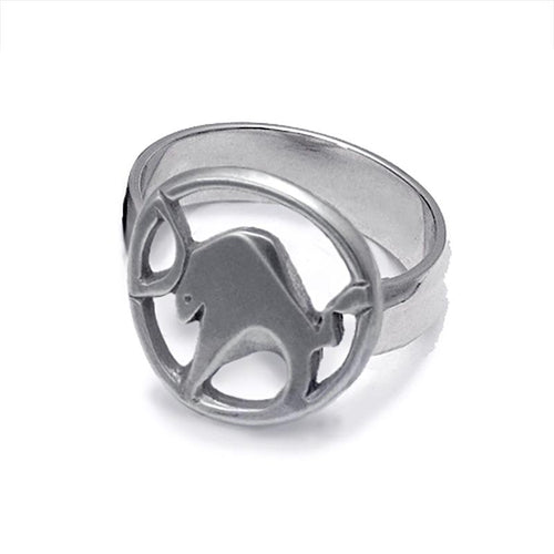 Taurus solid silver Bull ring by Annika Rutlin