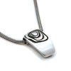 Annika-Rutlin-solid-silver-modern-curved-mens-pendant-on-snake-chain