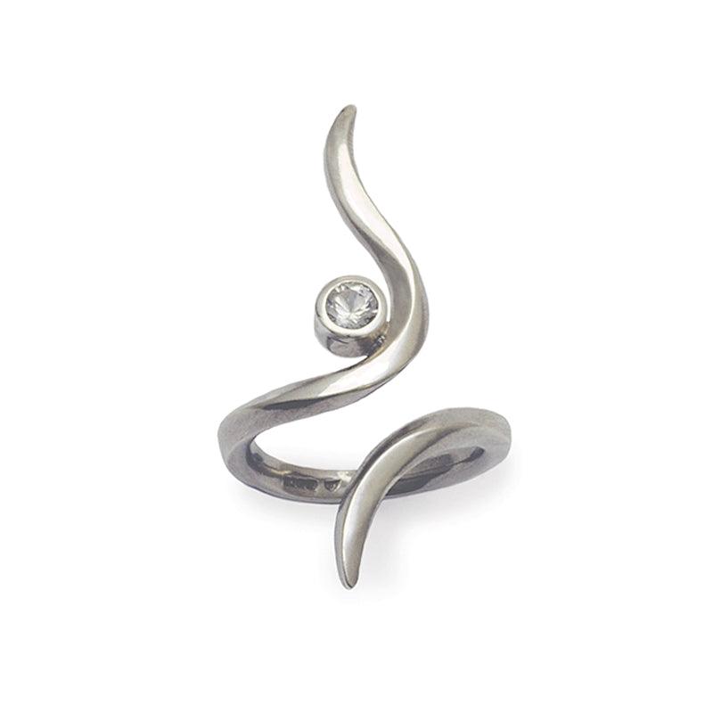 Goddess Tara interlocking twist silver white sapphire ring WTR16 - Annika Rutlin