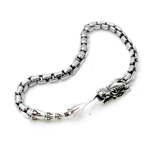 Annika Rutlin chunky solid silver 6mm chain dragon bracelet