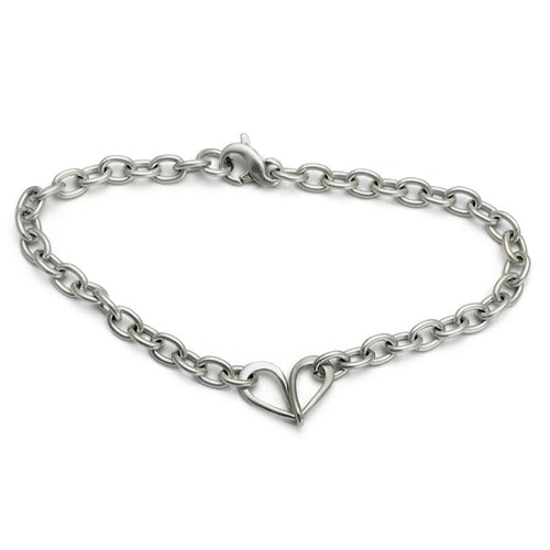 ELB21 Endless Love infinity heart bracelet chain forged sterling silver