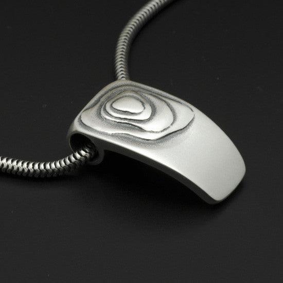 Geo layered silver pendant on snake chain GN42S - Annika Rutlin