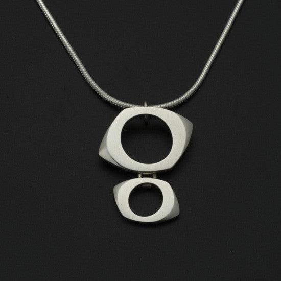 Cirque double drop pendant on snake chain CP24PL - Annika Rutlin