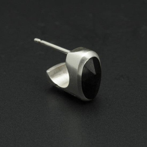 BlackJack silver & black onyx gem earring stud BJE21 pair - Annika Rutlin