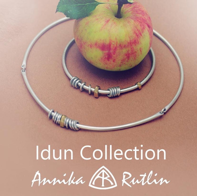 Unusual unique designer jewellery solid silver torc necklace bracelet by Annika Rutlin