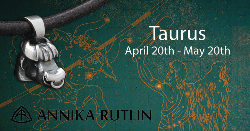 Annika Rutlin modern Taurus lucky charm jewellery in solid silver