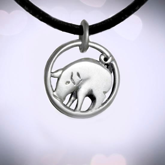 Year of the pig chinese horoscope animal jewellery silver jewellery collection, rings earrings pendants necklaces cufflinks chains by Annika Rutlin high quality unique and unusual solid sterling silver designer jewellery handmade in the UK