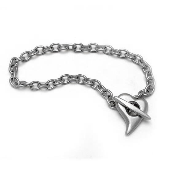 Amitie Heart Chain Bracelet in Solid Silver ABH42 - Annika Rutlin