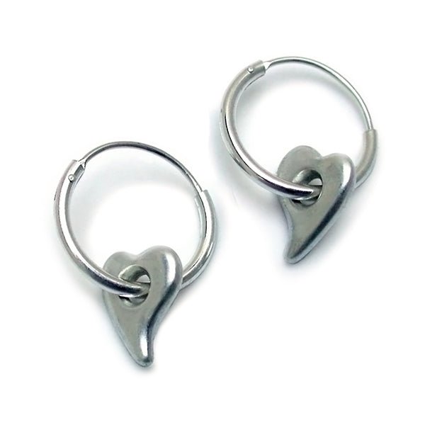 Amitie 11mm Silver Heart Sleeper Earring AEH22 - Annika Rutlin