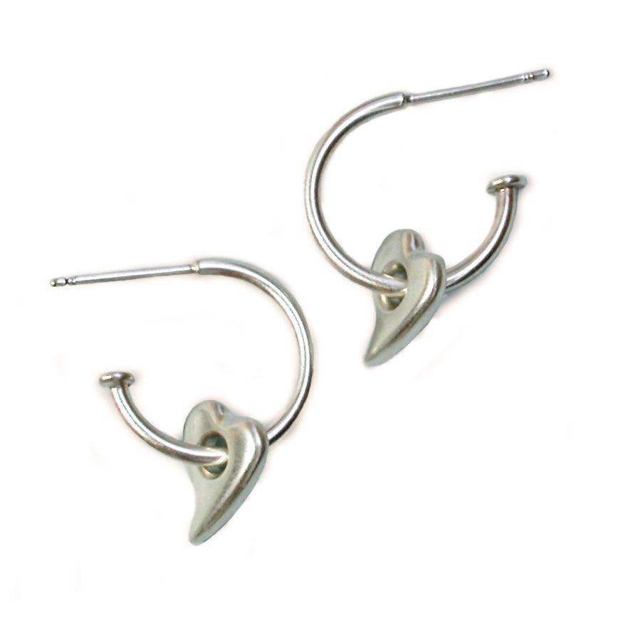Amitie Heart Solid Silver Hoop Earring AEH26 - Annika Rutlin