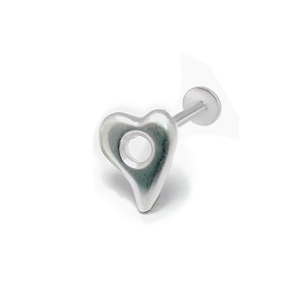 Amitie small heart stud single helix earring AEH29 - Annika Rutlin