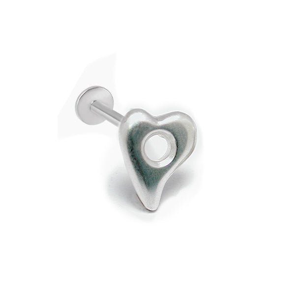 Amitie small heart stud single helix earring AEH29 - Annika Rutlin