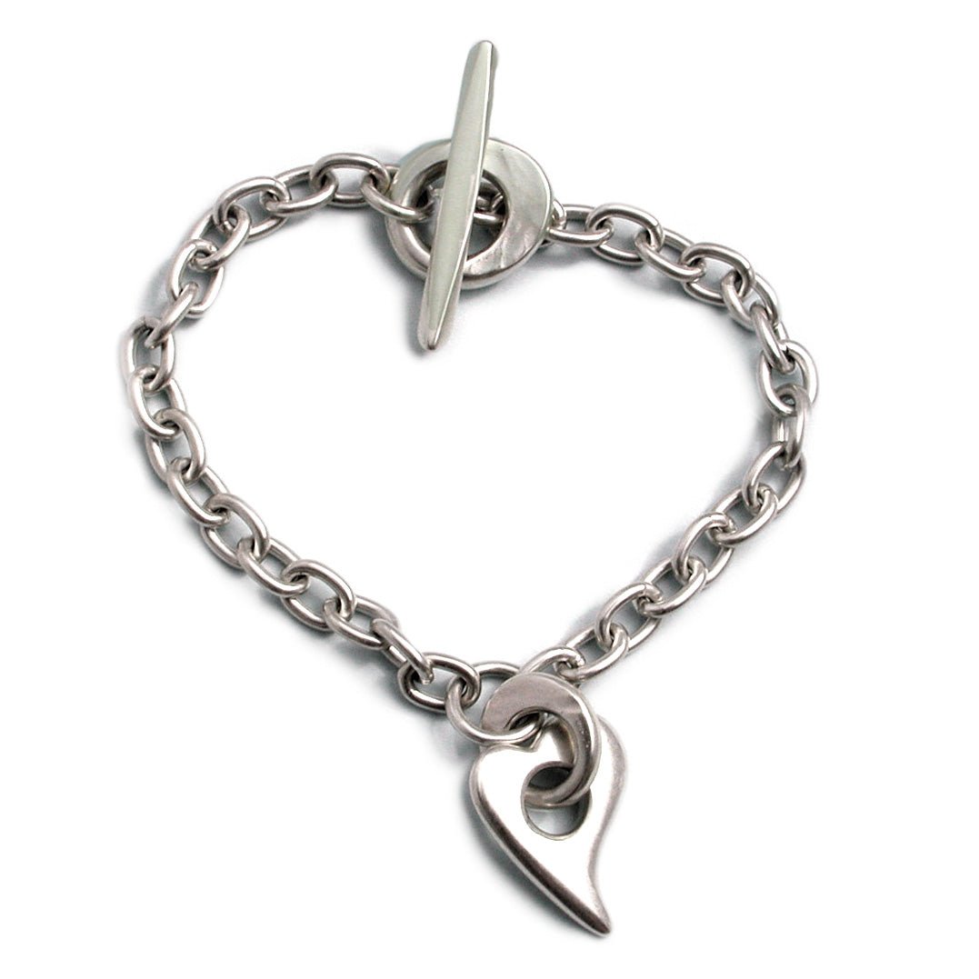 Amitie Collection Silver Heart Chain Bracelet ABH45 - Annika Rutlin