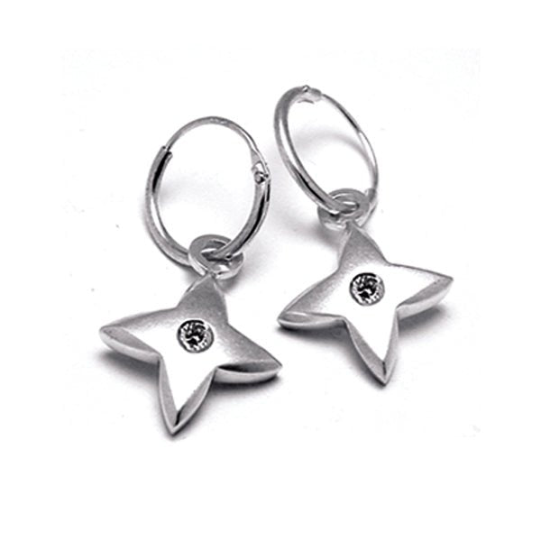 Aniara medium flower star hoop earrings SFE27D