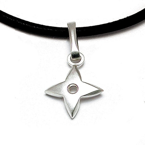 Aniara star flower pendant on leather SFP44P - Annika Rutlin