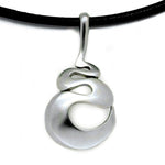 Efja bulbous swirl pendant on leather JN42L - Annika Rutlin