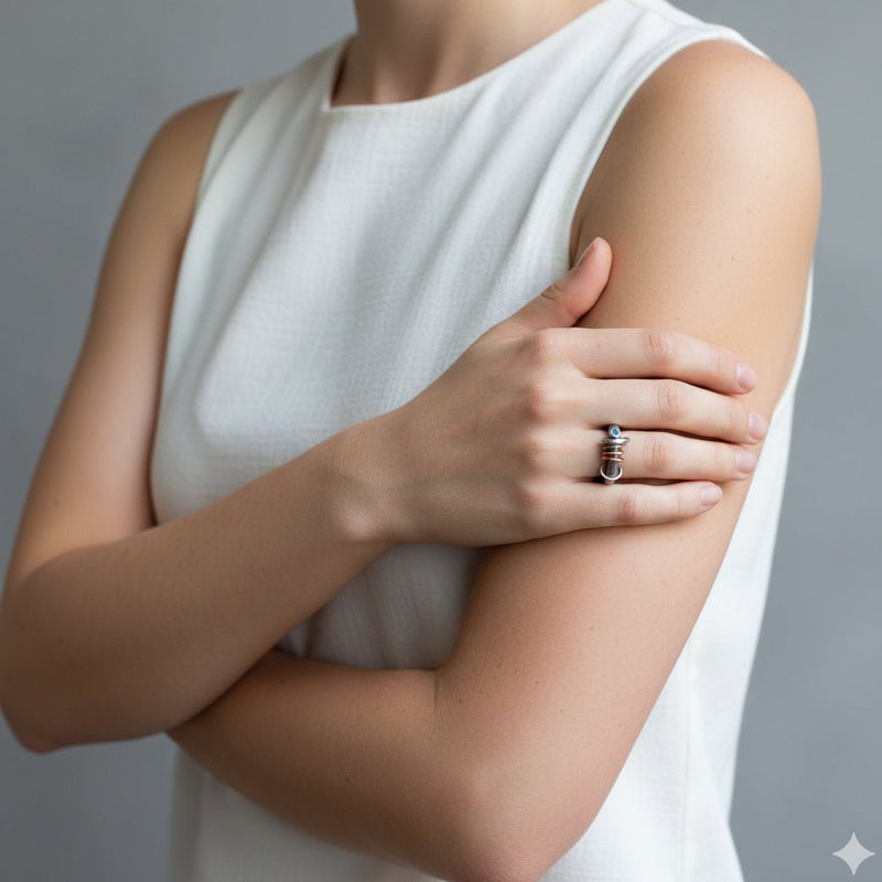 Raven Blue Topaz gemset ring RR04 - Annika Rutlin