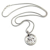 Lucky charm dragon disc silver necklace by jewellery designer Annika Rutlin