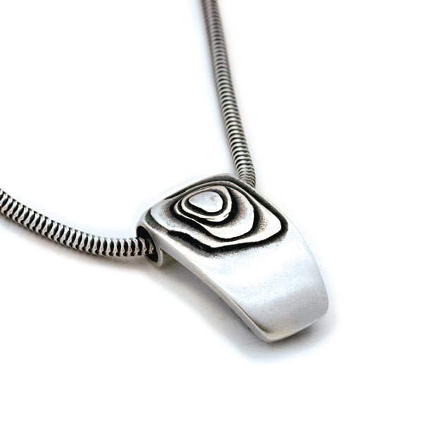 Geo layered silver pendant on snake chain GN42S - Annika Rutlin