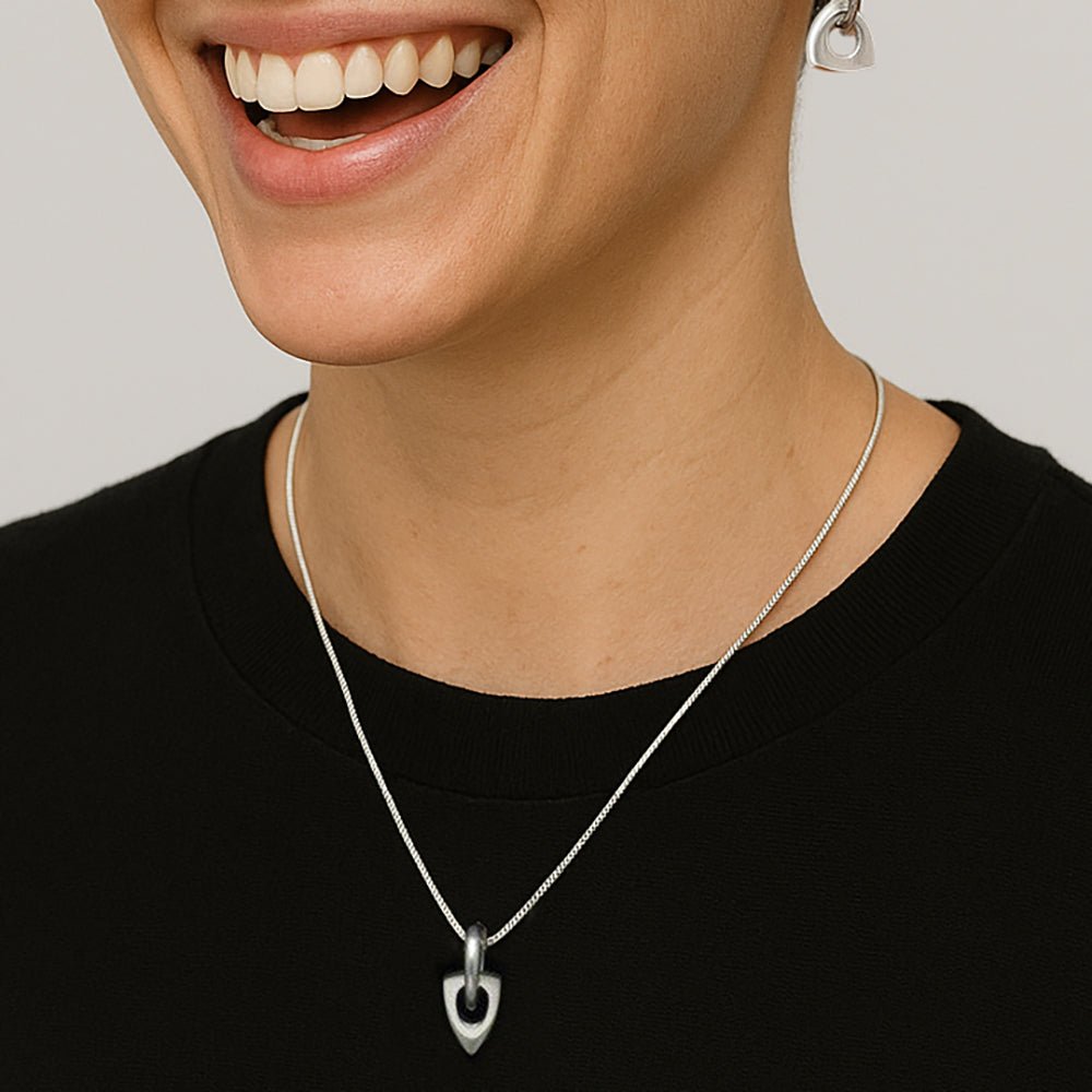 Idun collection silver small pendant on snake chain IN56PL - Annika Rutlin