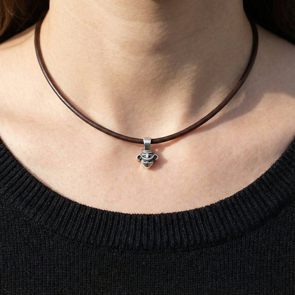 Talisman silver Sagittarius horoscope pendant on leather necklace - Annika Rutlin