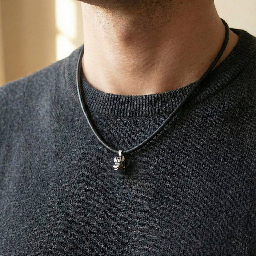 Talisman silver Taurus horoscope pendant on leather HpTA - Annika Rutlin