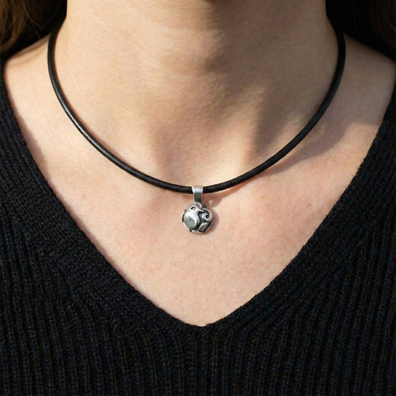 Talisman silver Aquarius horoscope pendant on leather necklace HpAQ - Annika Rutlin