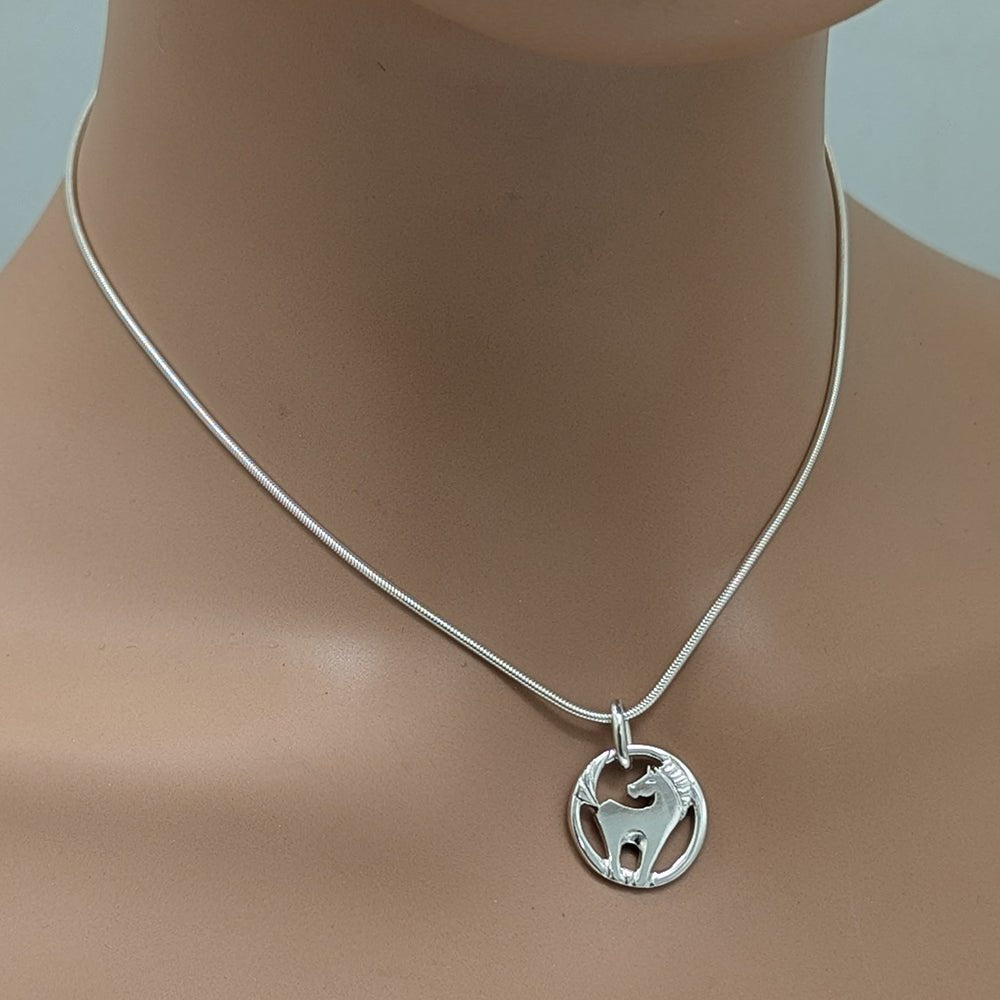 Year of the Horse silver pendant on snake chain YRH - NS2 - Annika Rutlin