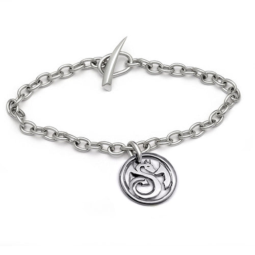 silver dragon charm chain bracelet by designer jeweller Annika Rutlin