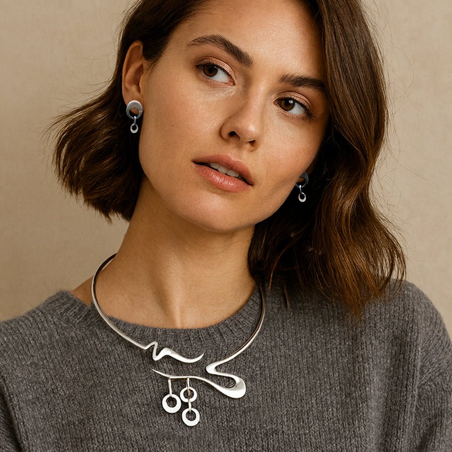 Solstice decorative hinged torc necklace ON48T - Annika Rutlin