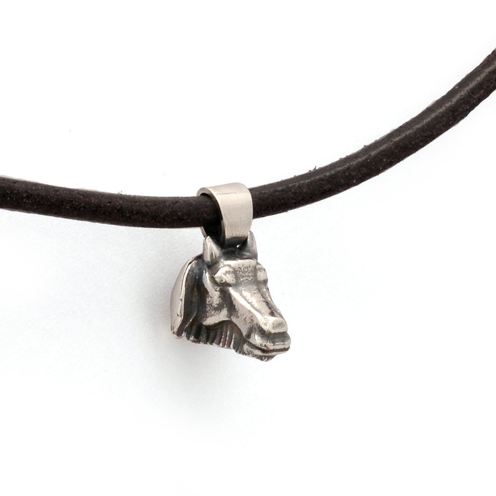 Solid Silver Capricorn Pendant on Leather | The Goat Horoscope Necklace Talisman Collection HpCAP - L - Annika Rutlin