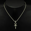 Idun diamond set silver cross pendant on snake chain IN73SD - Annika Rutlin