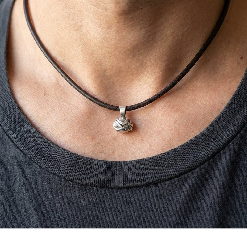 Solid Silver Pisces Pendant on Leather | The Fishes | Horoscope Necklace Talisman Collection HpPl - L - Annika Rutlin
