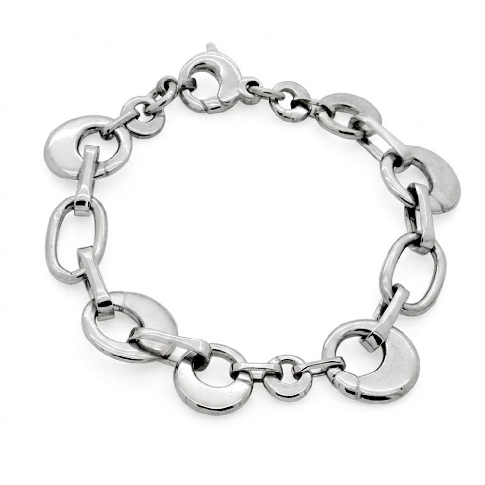 Sterling Silver Disc Chain Bracelet | Contemporary Scandinavian Design | Annika Rutlin Solstice Collection OB67 - Annika Rutlin
