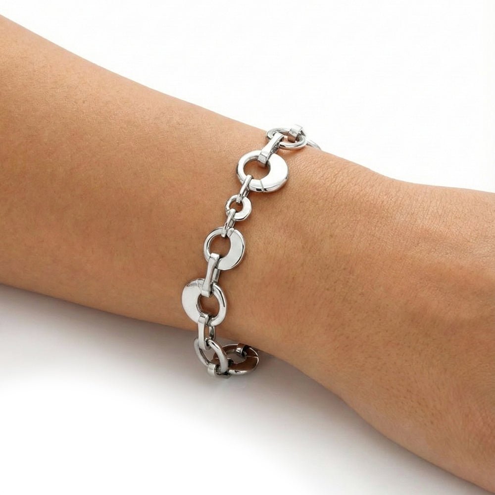 Sterling Silver Disc Chain Bracelet | Contemporary Scandinavian Design | Annika Rutlin Solstice Collection OB67 - Annika Rutlin
