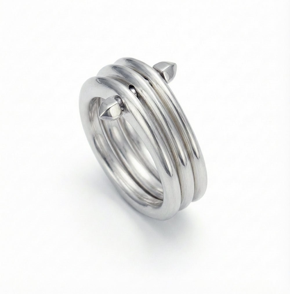 Sterling Silver Interlocking Triple Ring | Contemporary Scandinavian Design | Annika Rutlin Idun Collection IR05SS - Annika Rutlin