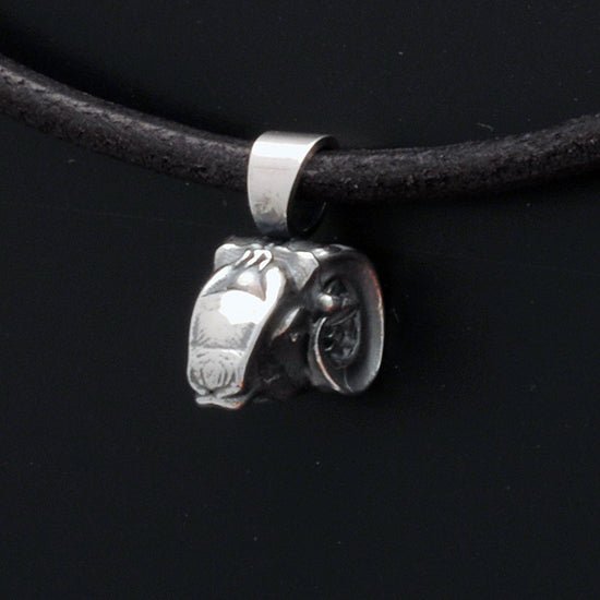 Talisman silver Aries horoscope pendant on leather necklace - Annika Rutlin