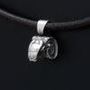 Annika Rutlin rams head aries silver pendant on leather necklace
