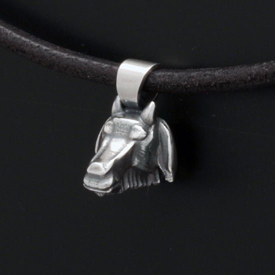 Talisman silver Capricorn horoscope pendant on leather necklace - Annika Rutlin