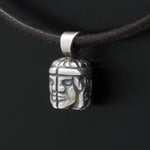 Talisman silver Gemini horoscope pendant on leather necklace - Annika Rutlin