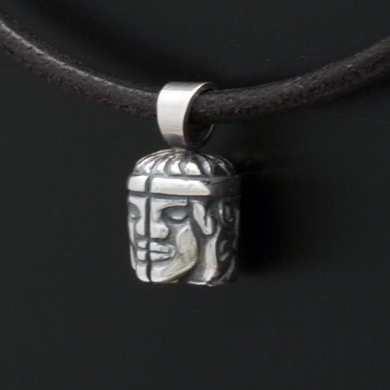 Talisman silver Gemini horoscope pendant on leather necklace - Annika Rutlin