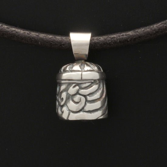 Talisman silver Gemini horoscope pendant on leather necklace - Annika Rutlin