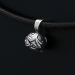 Annika Rutlin two fish pisces silver ball pendant on leather