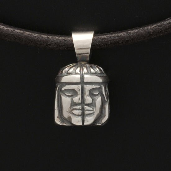 Talisman silver Gemini horoscope pendant on leather necklace - Annika Rutlin