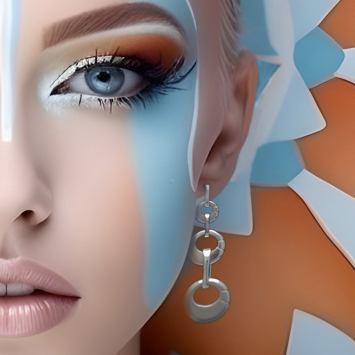 Solid Silver Graduated Disc Drop Earrings | Contemporary Scandinavian Design | Annika Rutlin Solstice Earring OE26 - Annika Rutlin