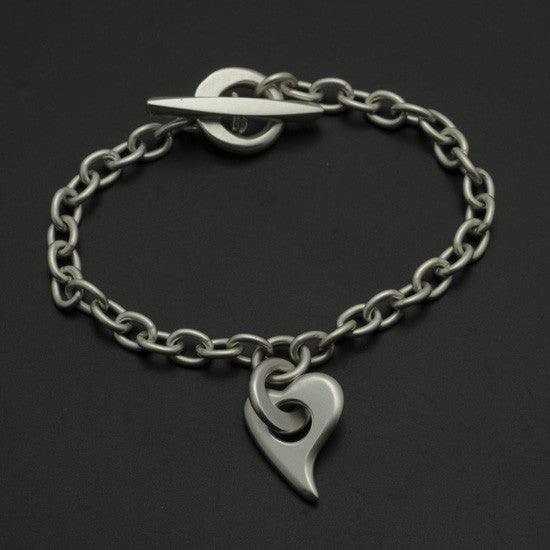 Amitie Collection Silver Heart Chain Bracelet ABH45 - Annika Rutlin